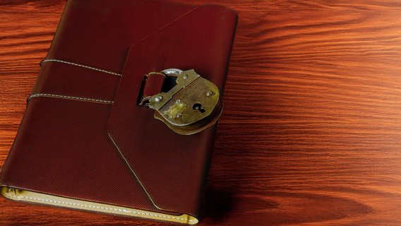 Ordner-Schloss Ordner mit Ledereinband und Schloss